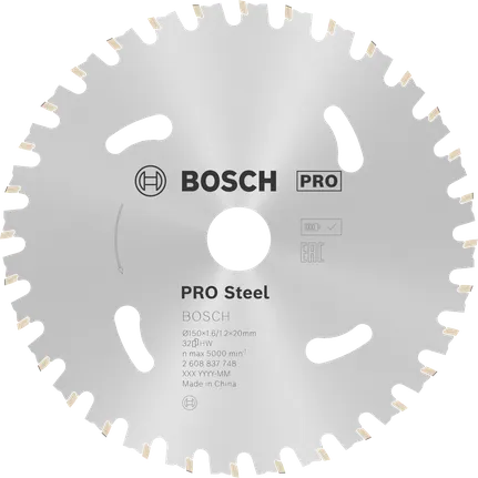 Hoja de sierra circular de acero Bosch PRO, 150 mm, 32 dientes.